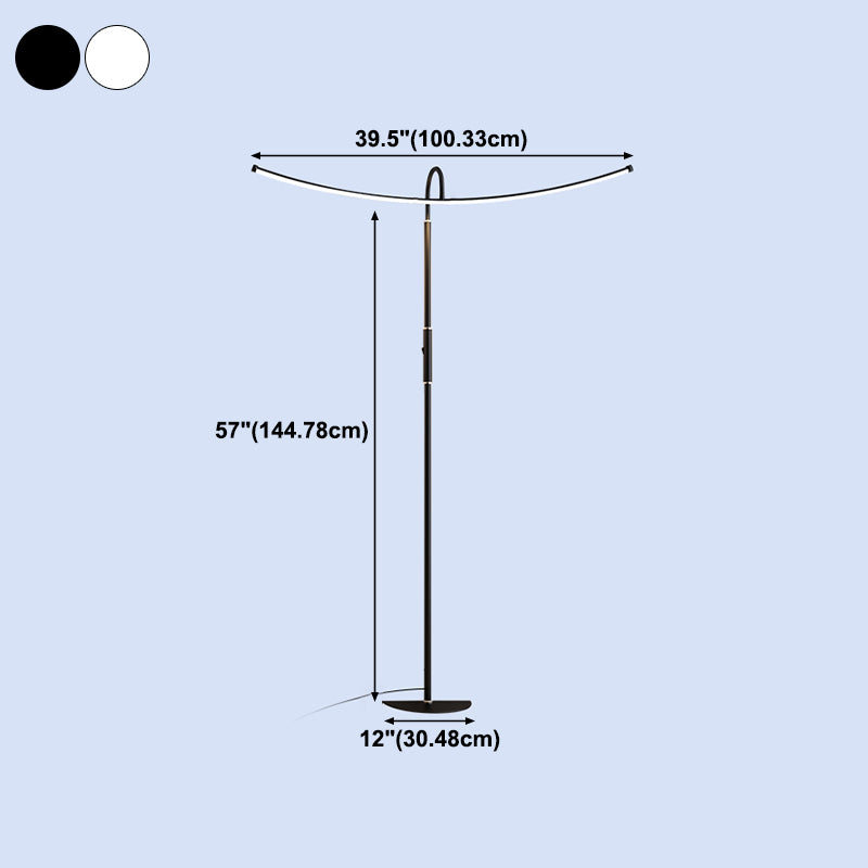 Moderno de forma de tira de estilo iluminación de metal 1 luz de piso de luz para sala de estar