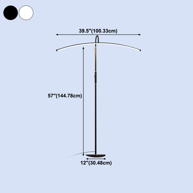 Moderno de forma de tira de estilo iluminación de metal 1 luz de piso de luz para sala de estar