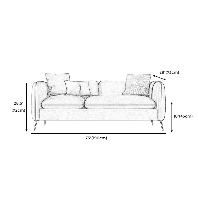 Moderne Standard -Kunstledersofa 3 Sitzplatz Square Arm Sofa für Wohnzimmer