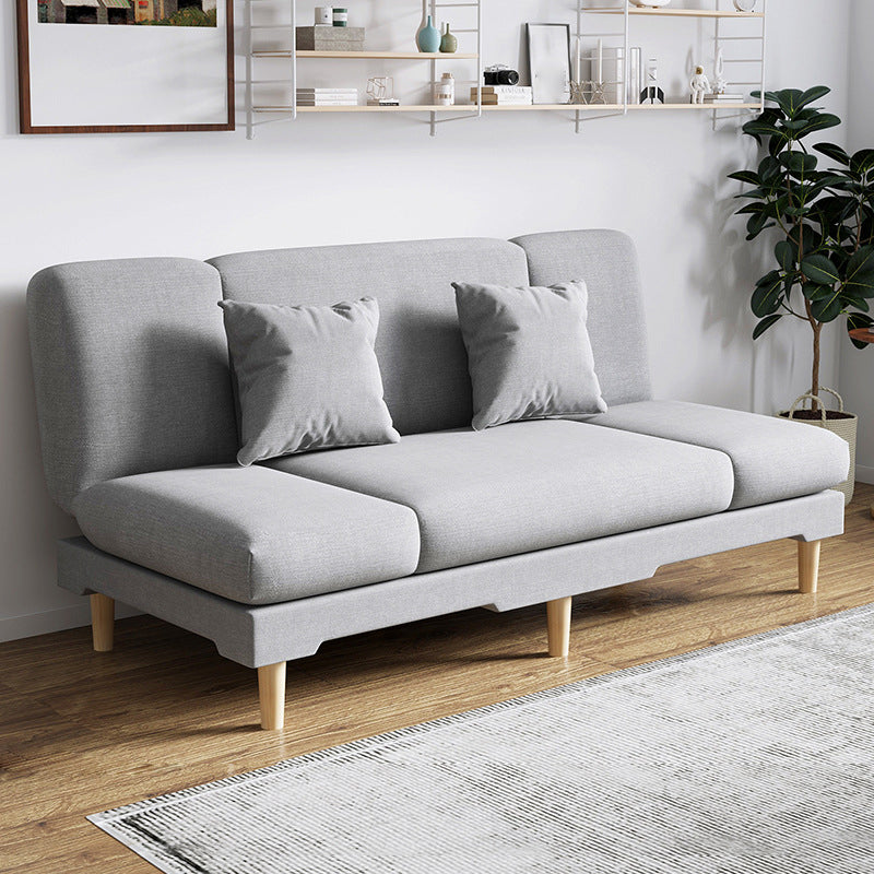 Modern Wood Legs Sofa 2/3 Seater Armless Convertible Sleeper Sofa