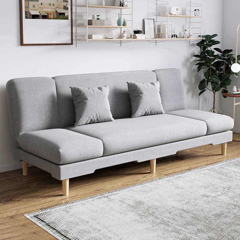 Modern Wood Legs Sofa 2/3 Seater Armless Convertible Sleeper Sofa