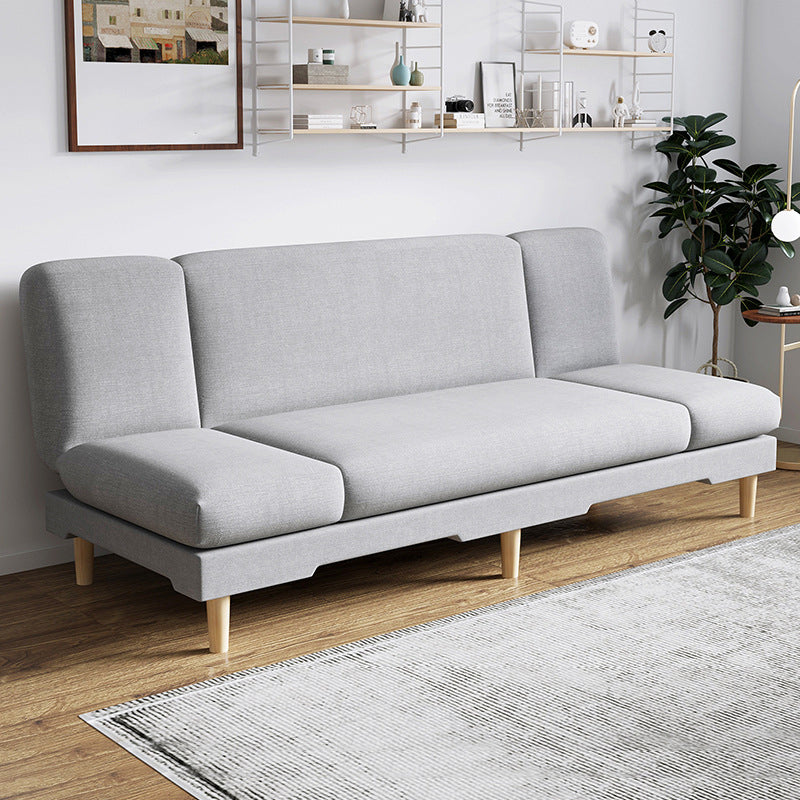 Modern Wood Legs Sofa 2/3 Seater Armless Convertible Sleeper Sofa