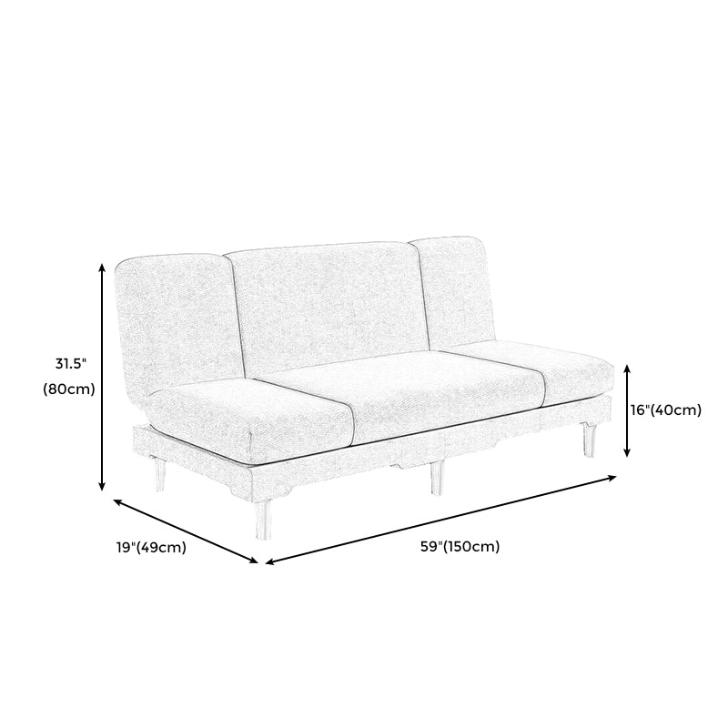 Modern Wood Legs Sofa 2/3 Seater Armless Convertible Sleeper Sofa