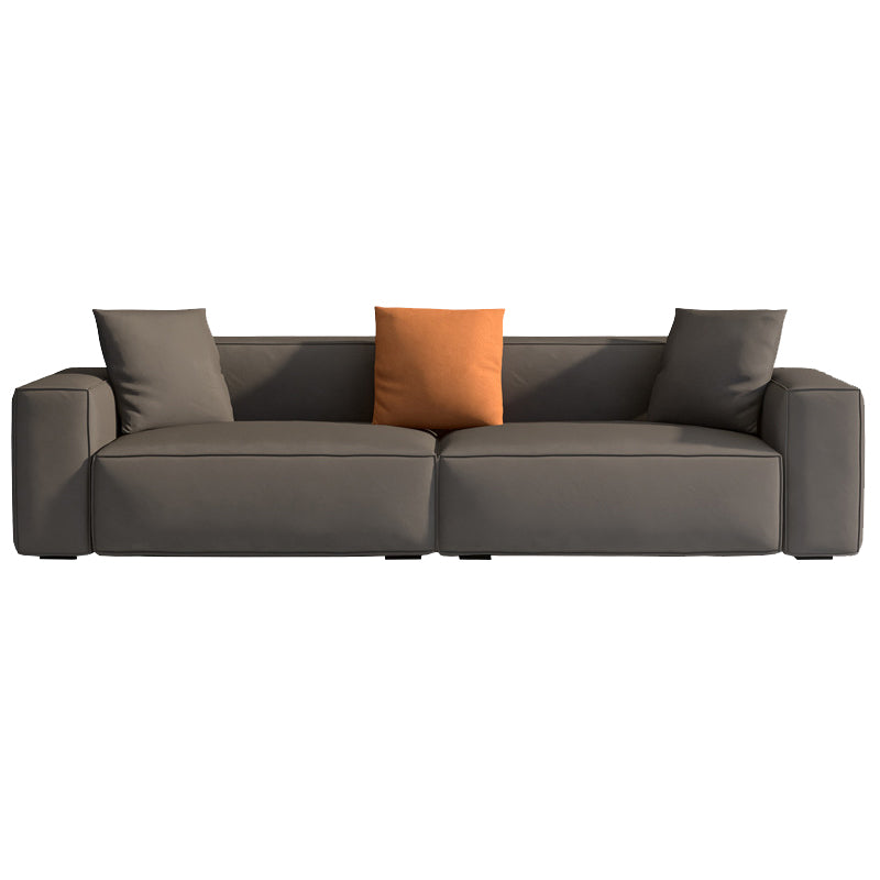 Square Armrest Latex Padded/light Grey Dark Grey/off-white/orange Sofa