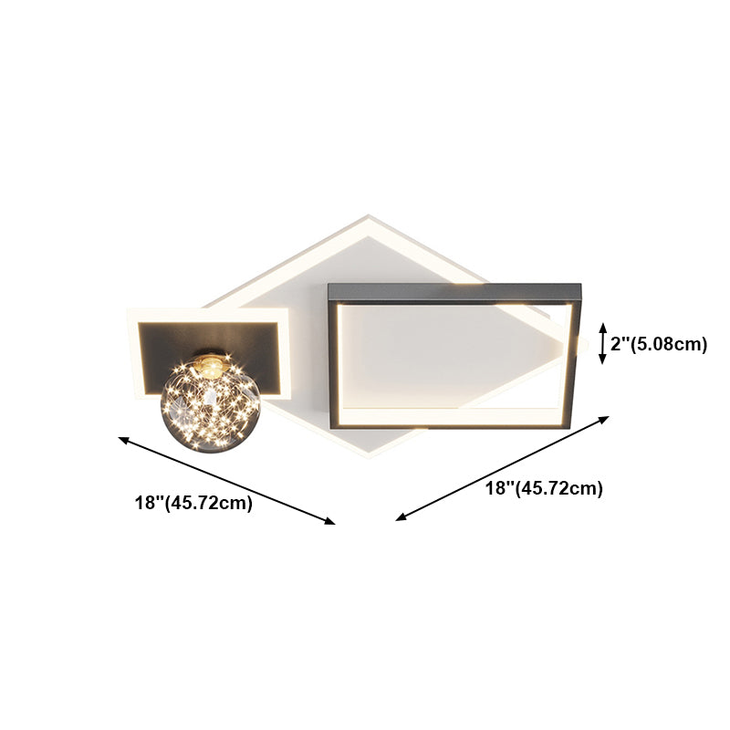 Moderne geometrische inbouwlamp van metaal met 4 lampen voor inbouwverlichting voor slaapkamer