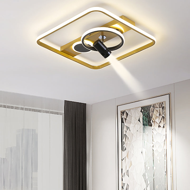 Modern Geometric Ceiling Light Metal Multi Light Track Flush Mount Light for Living Room