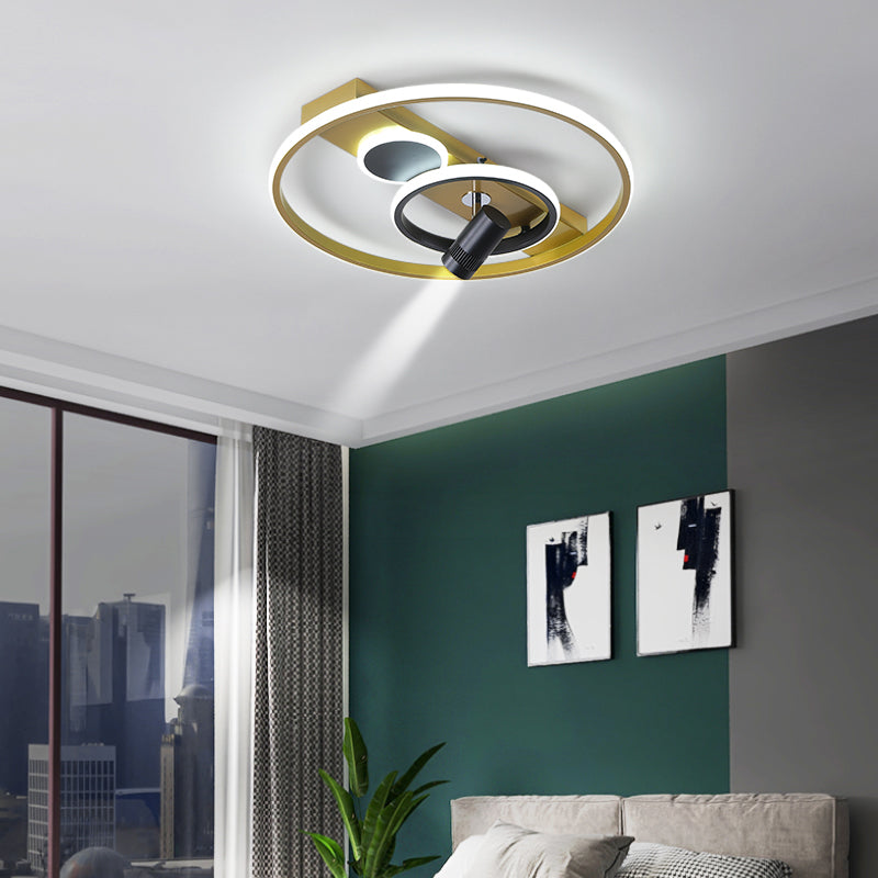 Modern Geometric Ceiling Light Metal Multi Light Track Flush Mount Light for Living Room