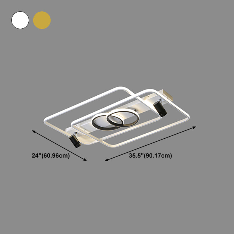Moderne geometrische Deckenleuchte aus Metall mit mehreren Lichtschienen, Unterputzleuchte für Wohnzimmer