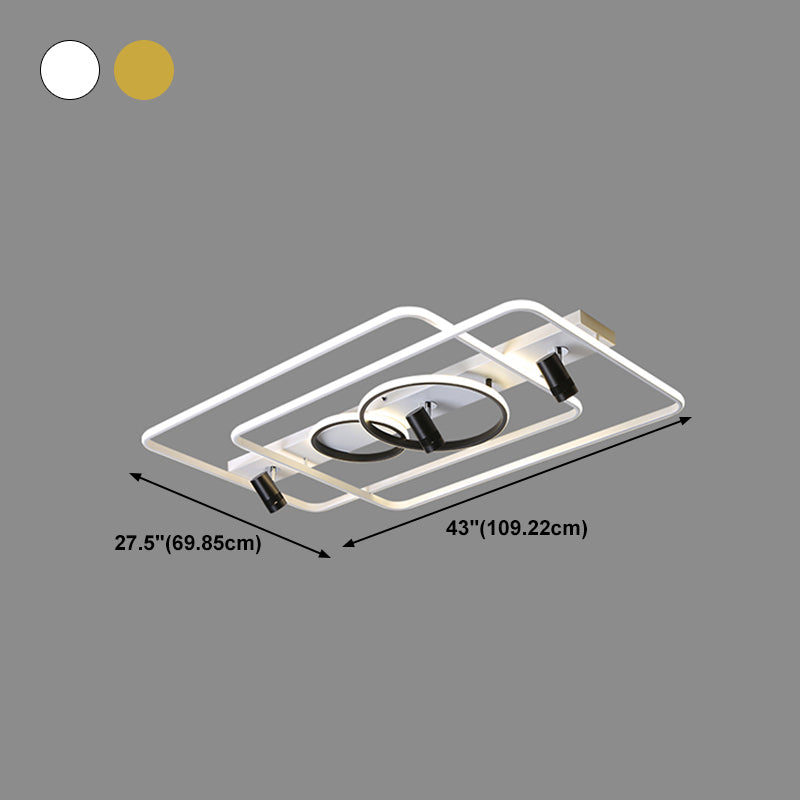 Luz de techo geométrica moderna Luz de montaje empotrado de pista de luz múltiple de metal para sala de estar