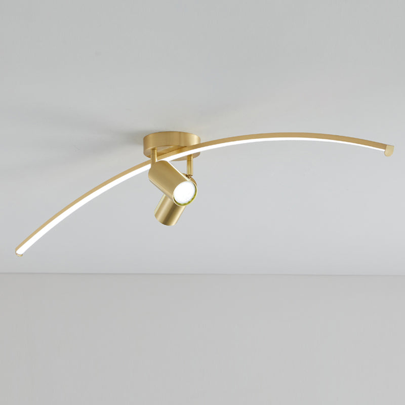 Modern Brass Massimale Light Linear 3 Luci Flush Montaggio Soffitto Luce per Bedroom