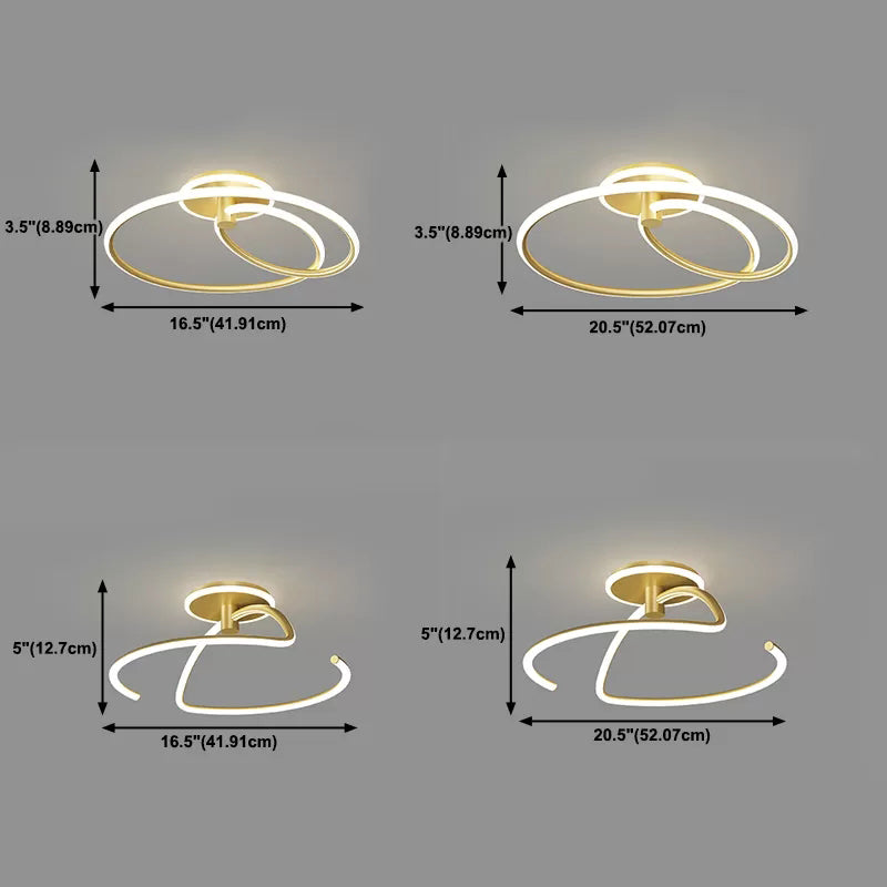 Nordic Lineaire Plafondlamp Aluminium Flush Mount Licht voor Woonkamer