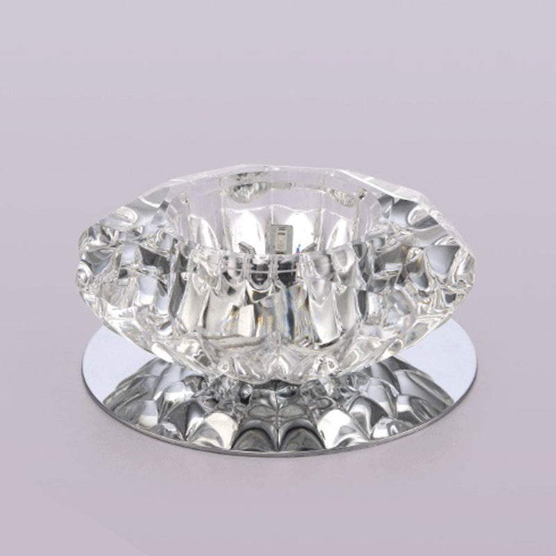 Modern Style Bowl Shape Ceiling Light Crystal 3 Light Ceiling Light with Hole 2-3.5'' Dia