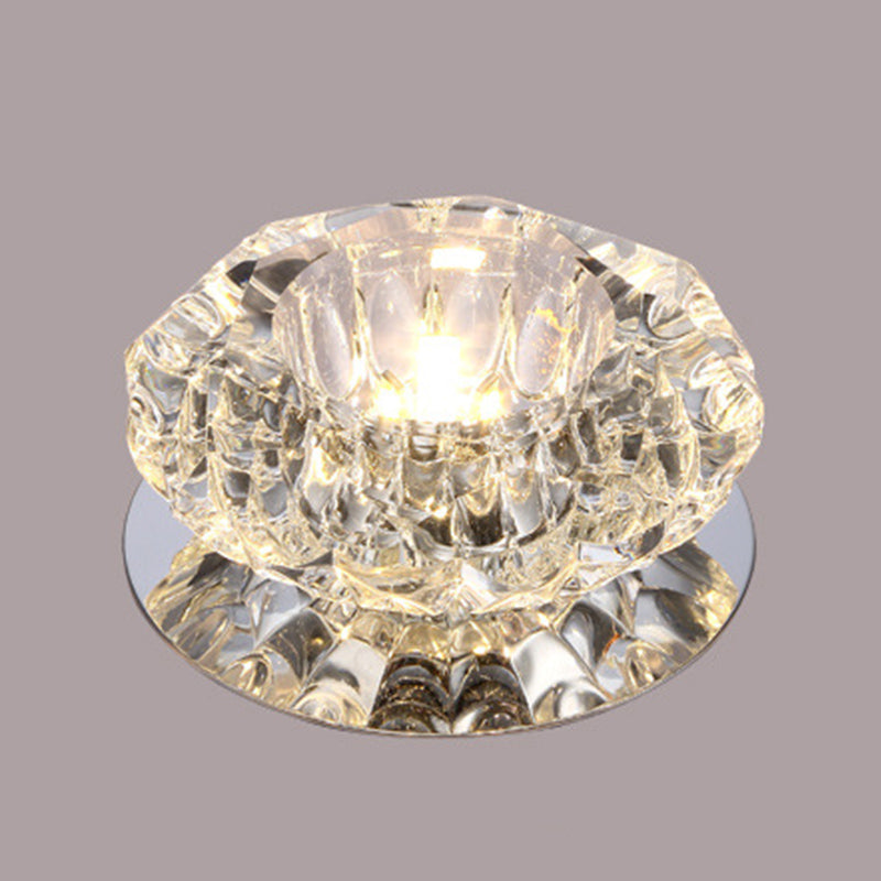 Modern Style Bowl Shape Ceiling Light Crystal 3 Light Ceiling Light with Hole 2-3.5''Dia