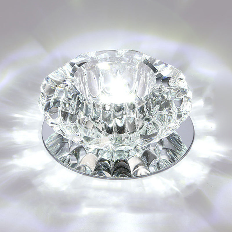 Modern Style Bowl Shape Ceiling Light Crystal 3 Light Ceiling Light with Hole 2-3.5'' Dia