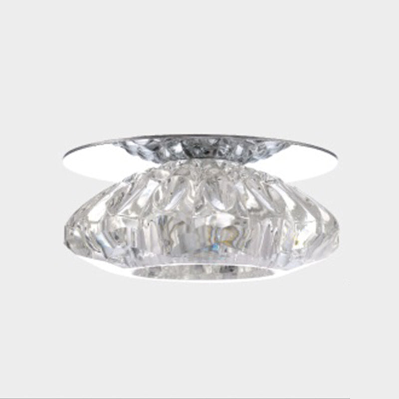 Modern Style Bowl Shape Ceiling Light Crystal 3 Light Ceiling Light with Hole 2-3.5'' Dia