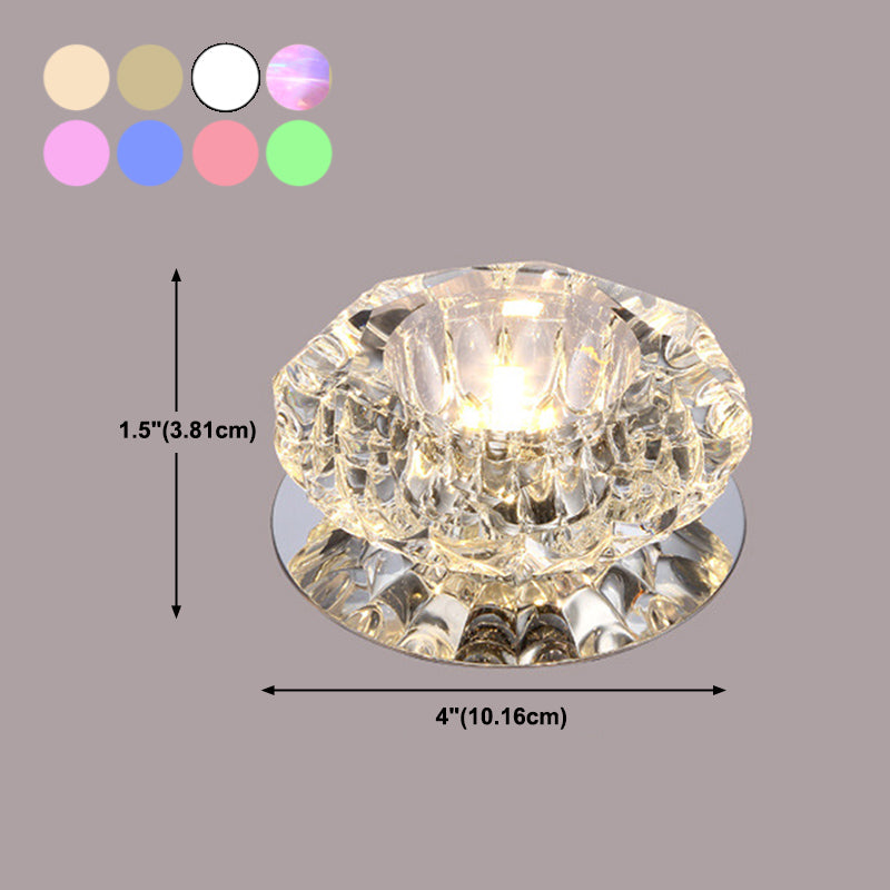 Modern Style Bowl Shape Ceiling Light Crystal 3 Light Ceiling Light with Hole 2-3.5''Dia