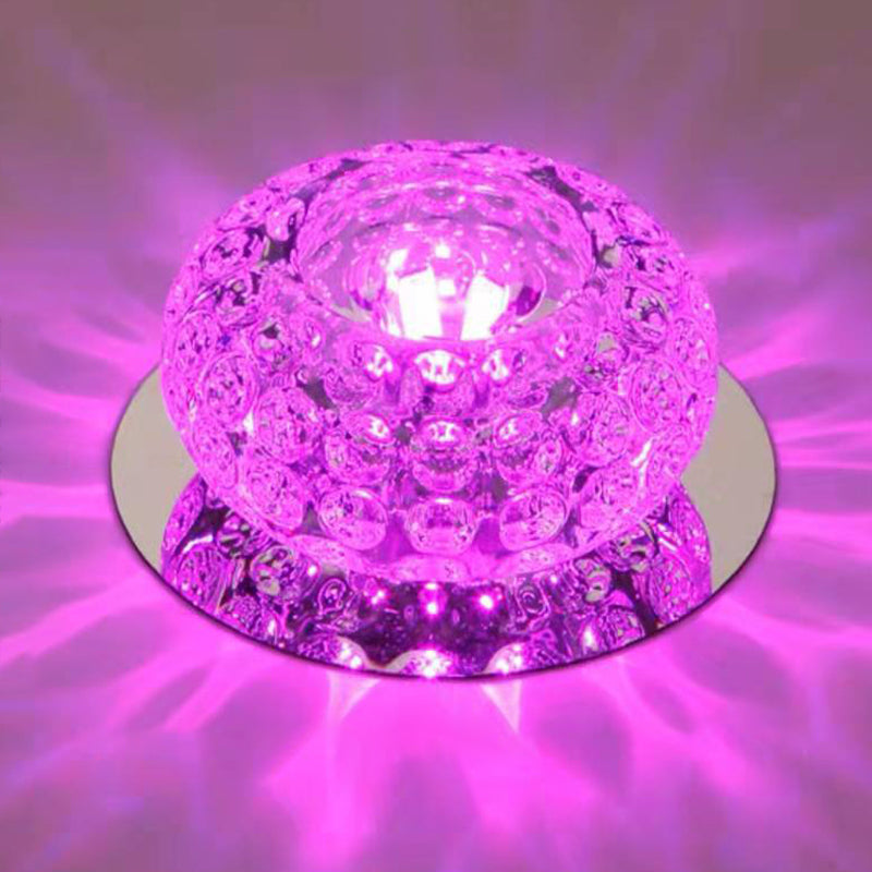 Modern Bowl Shape Ceiling Light Crystal 2 Light Ceiling Light with Hole 2-3.5'' Dia