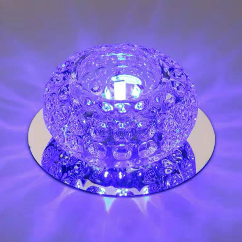 Modern Bowl Shape Ceiling Light Crystal 2 Light Ceiling Light with Hole 2-3.5'' Dia