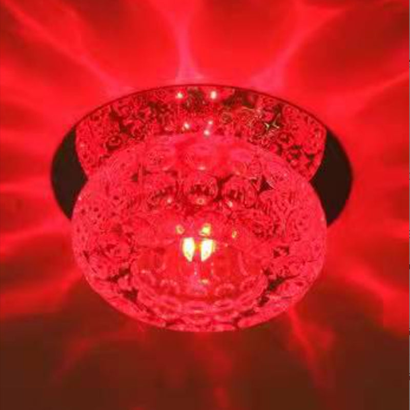 Modern Bowl Shape Ceiling Light Crystal 2 Light Ceiling Light with Hole 2-3.5'' Dia