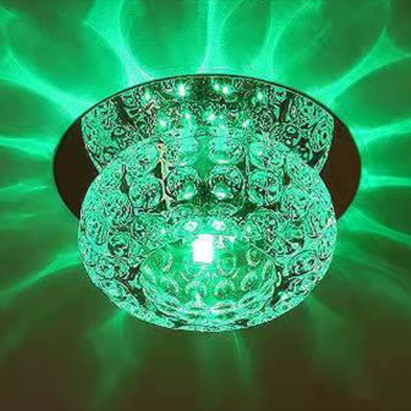 Modern Bowl Shape Ceiling Light Crystal 2 Light Ceiling Light with Hole 2-3.5'' Dia