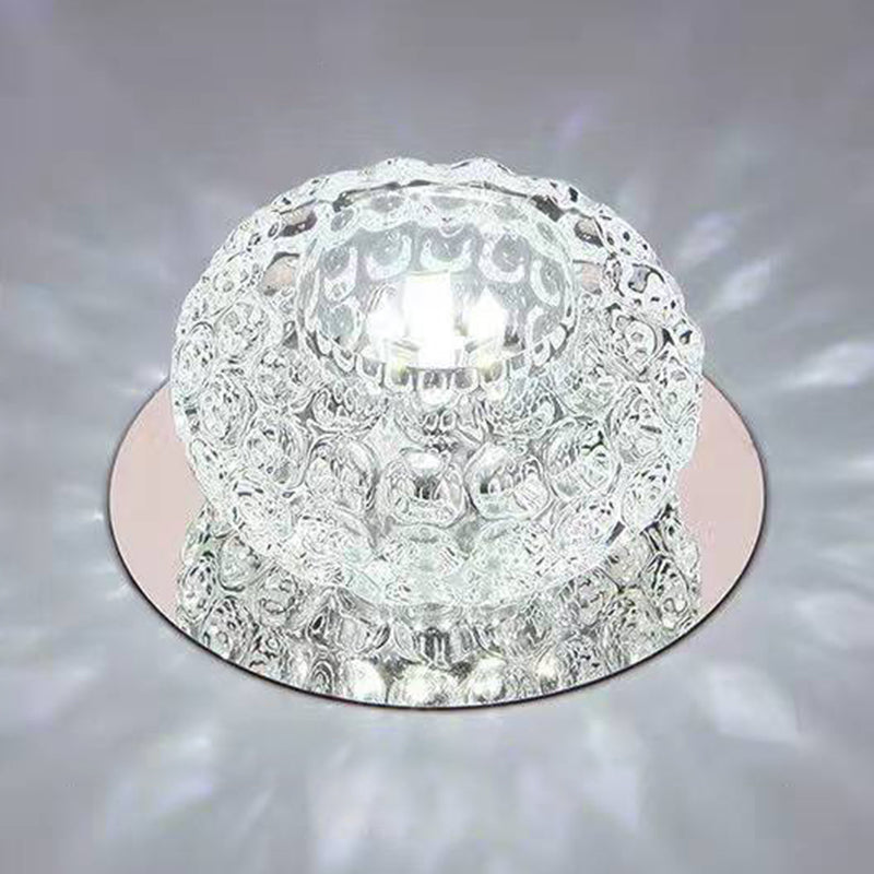 Modern Bowl Shape Ceiling Light Crystal 2 Light Ceiling Light with Hole 2-3.5'' Dia