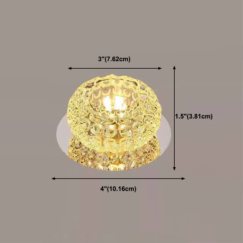 Modern Bowl Shape Ceiling Light Crystal 2 Light Ceiling Light with Hole 2-3.5'' Dia