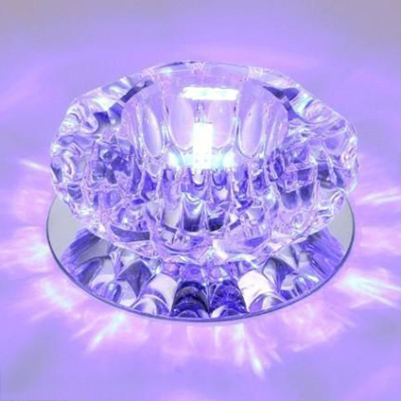 Modern Style Bowl Shape Ceiling Light Crystal 2 Light Ceiling Light with Hole 2-3.5''Dia