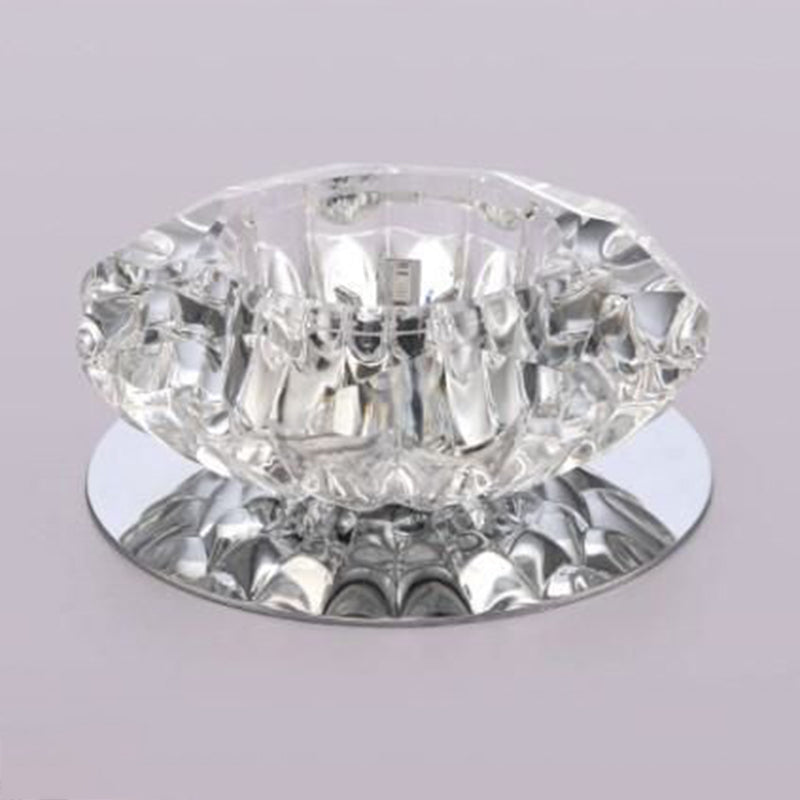 Modern Style Bowl Shape Ceiling Light Crystal 2 Light Ceiling Light with Hole 2-3.5'' Dia