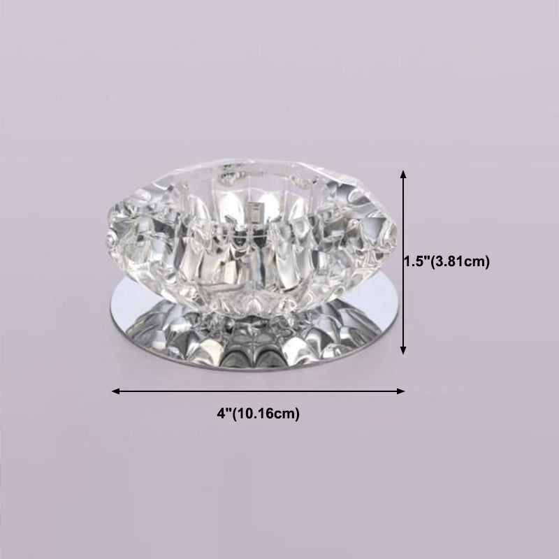 Modern Style Bowl Shape Ceiling Light Crystal 2 Light Ceiling Light with Hole 2-3.5''Dia