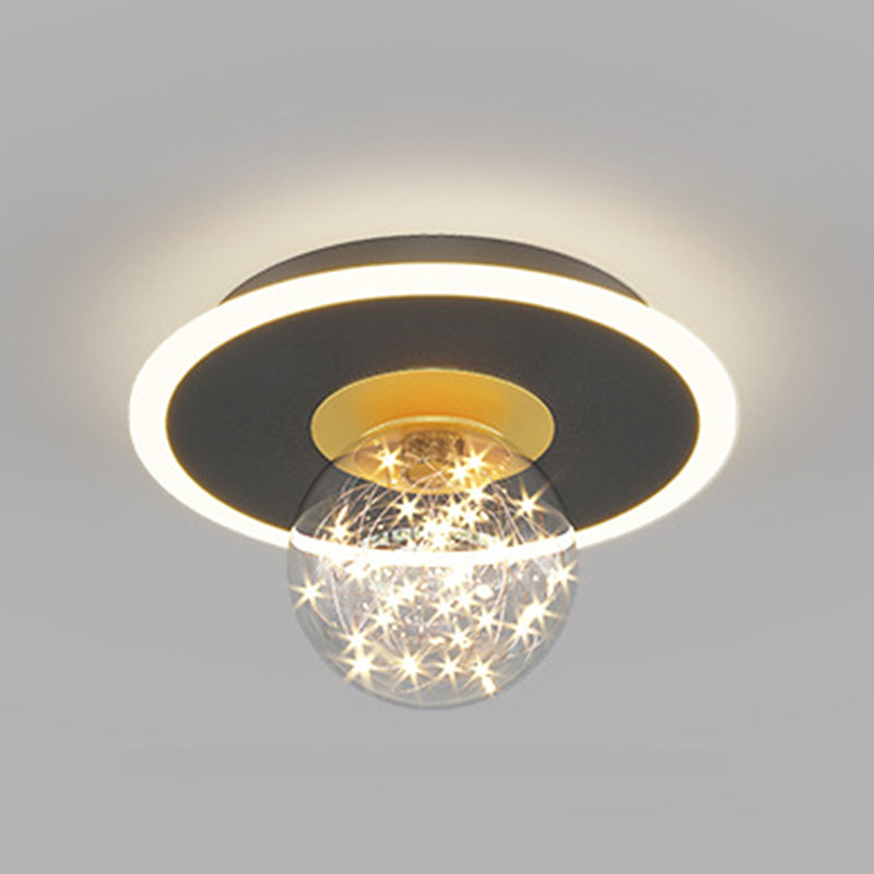 Modern Style Spherical Shape Ceiling Light Glass 2 Light Ceiling Light for Restaurant