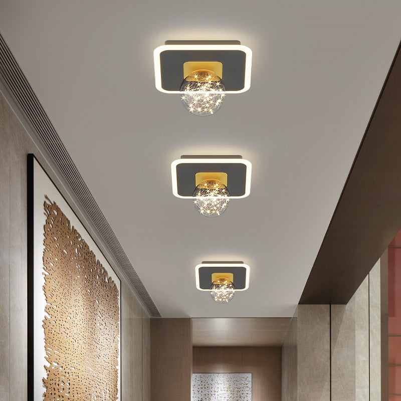 Style moderne Forme sphérique Ceiling Light Glass 2 Light Ceiling Light for Restaurant