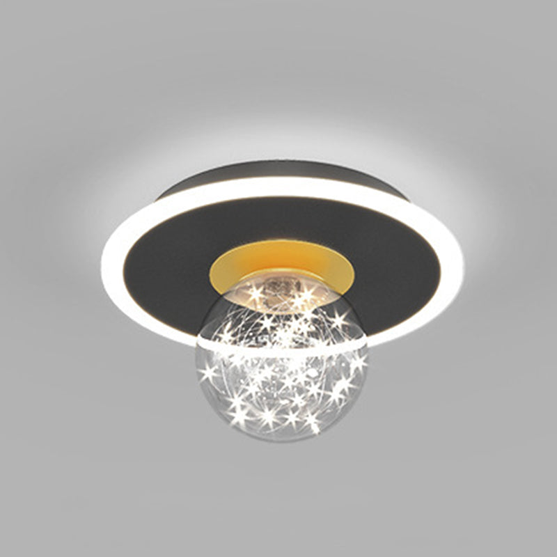 Modern Style Spherical Shape Ceiling Light Glass 2 Light Ceiling Light for Restaurant