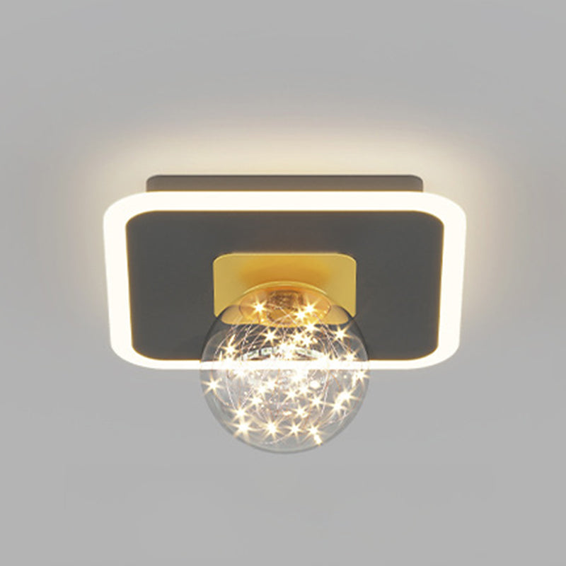 Moderne stijl bolvormige plafondlamp glas 2-lichts plafondlamp voor restaurant