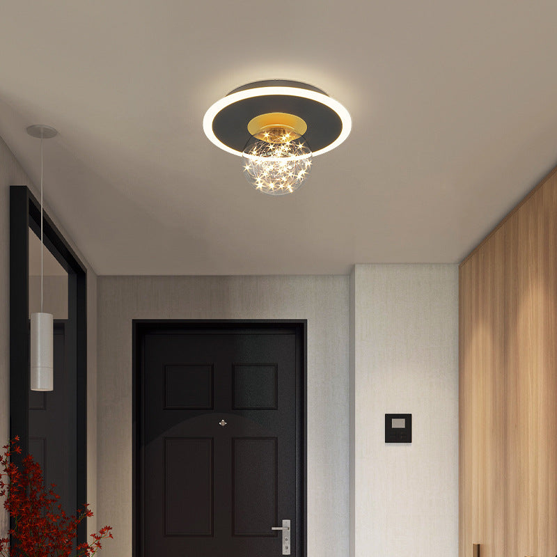 Modern Style Spherical Shape Ceiling Light Glass 2 Light Ceiling Light for Restaurant