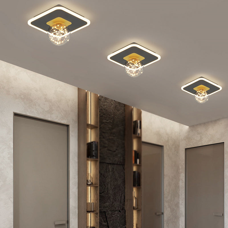 Style moderne Forme sphérique Ceiling Light Glass 2 Light Ceiling Light for Restaurant