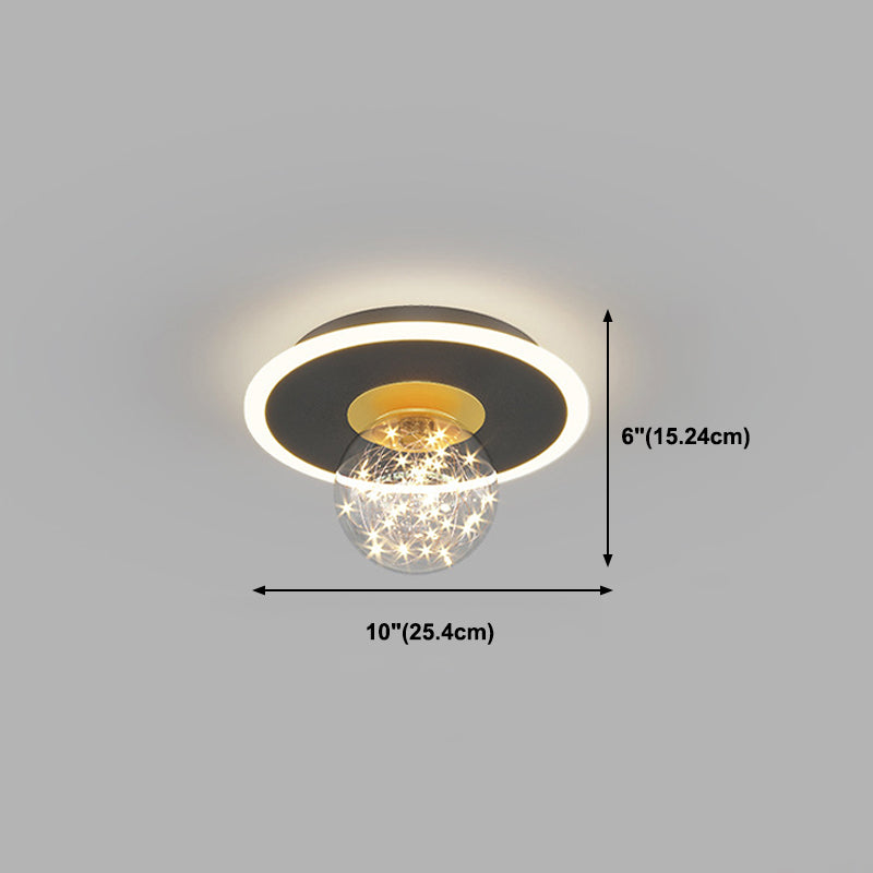 Modern Style Spherical Shape Ceiling Light Glass 2 Light Ceiling Light for Restaurant