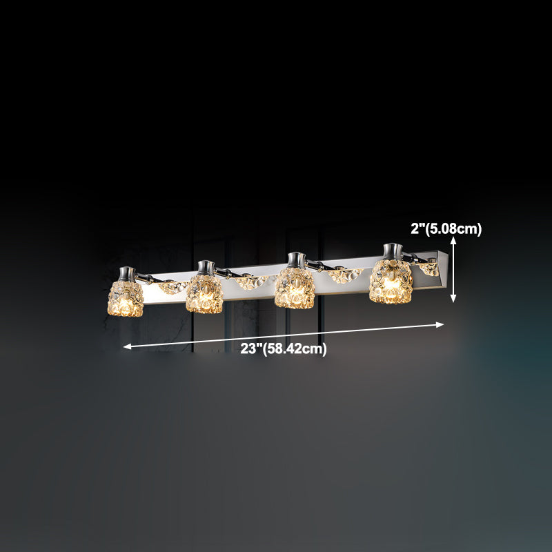 Iluminación de tocador geométrico estilo moderno cristal múltiples luces de tocador