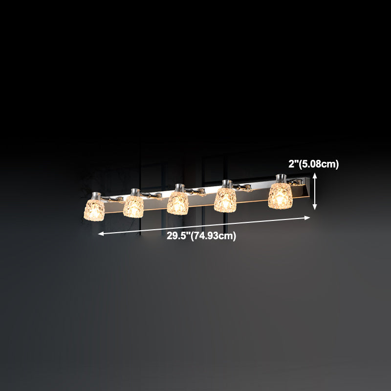 Iluminación de tocador geométrico estilo moderno cristal múltiples luces de tocador