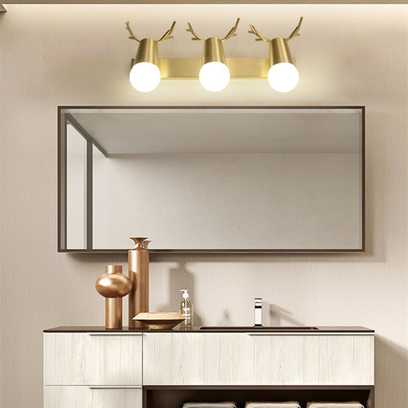 Geometrische ijdelheid verlichting moderne stijl metaal multi -lights ijdelheid muur sconce in goud