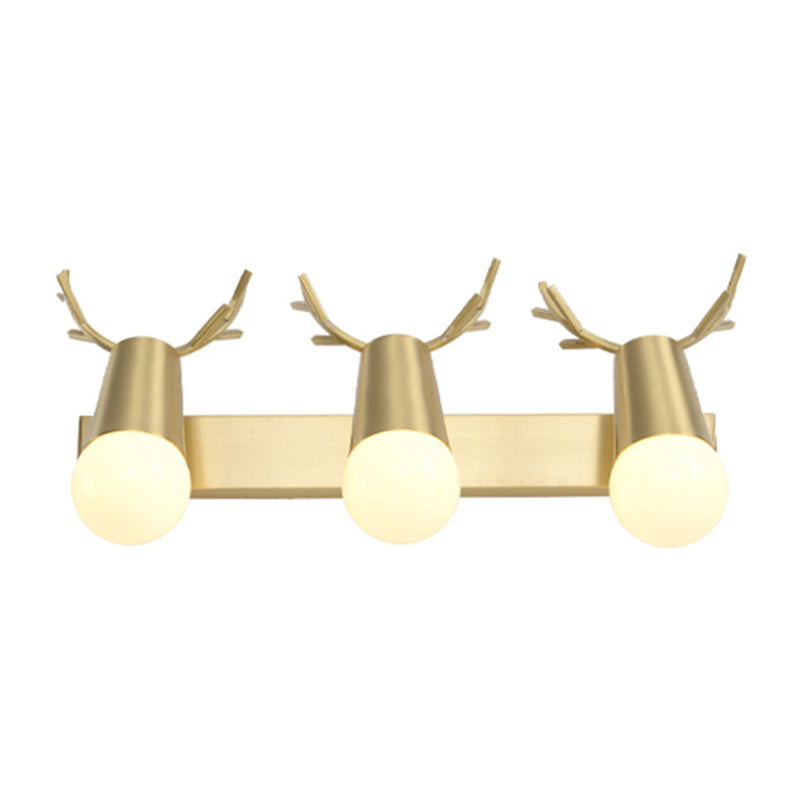 Geometrische ijdelheid verlichting moderne stijl metaal multi -lights ijdelheid muur sconce in goud