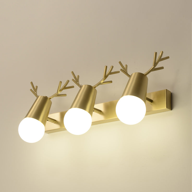 Geometrische ijdelheid verlichting moderne stijl metaal multi -lights ijdelheid muur sconce in goud