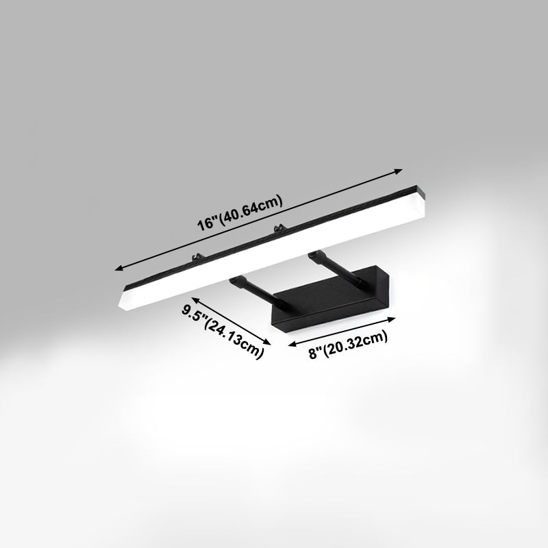 Strip vorm muurverlichting moderne stijl metaal 1 lichte sconce licht voor doucheruimte