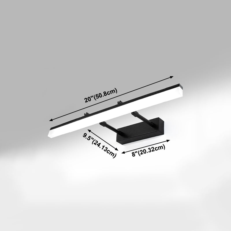 Strip vorm muurverlichting moderne stijl metaal 1 lichte sconce licht voor doucheruimte