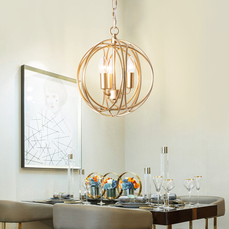 Kronleuchter aus Designerstil Chandelier goldener Metall Deckenkraut für Wohnzimmer