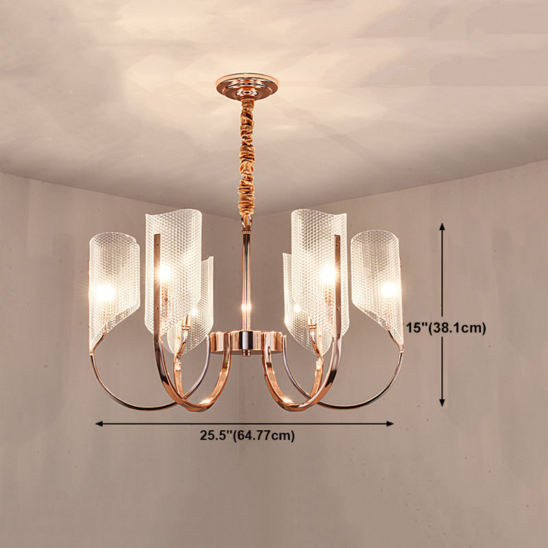 Postmodern Metal Acrylique Chandelier Lighting Assemblées Gold Hanging Chandelier