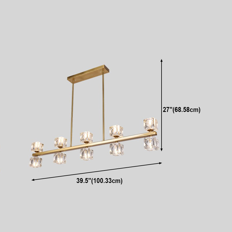 Nordische Multi -Kopf -Kronleuchterleuchten Glas Gold Hanging Kronleuchter für das Restaurant