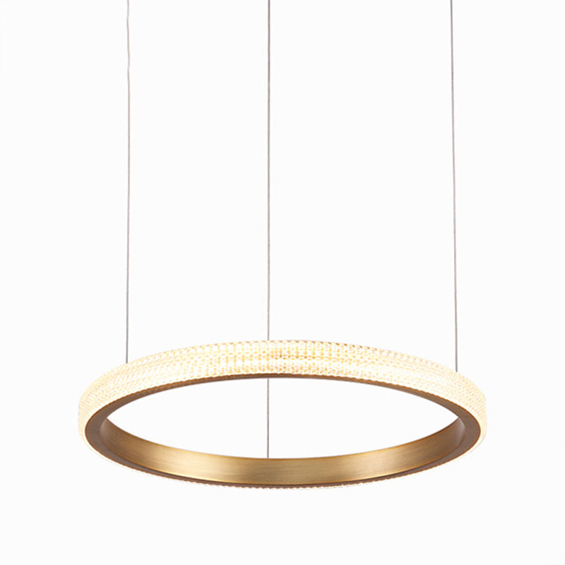 Circle Shade Metal Chandelier Lights Assemblées d'éclairage de lustre moderne en or