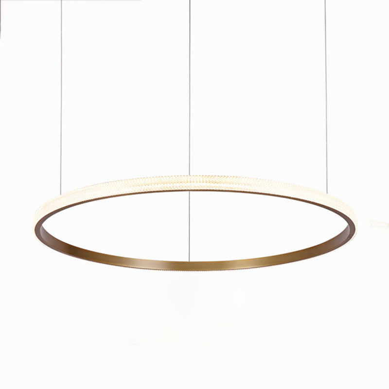 Circle Shade Metal Chandelier Lights Assemblées d'éclairage de lustre moderne en or