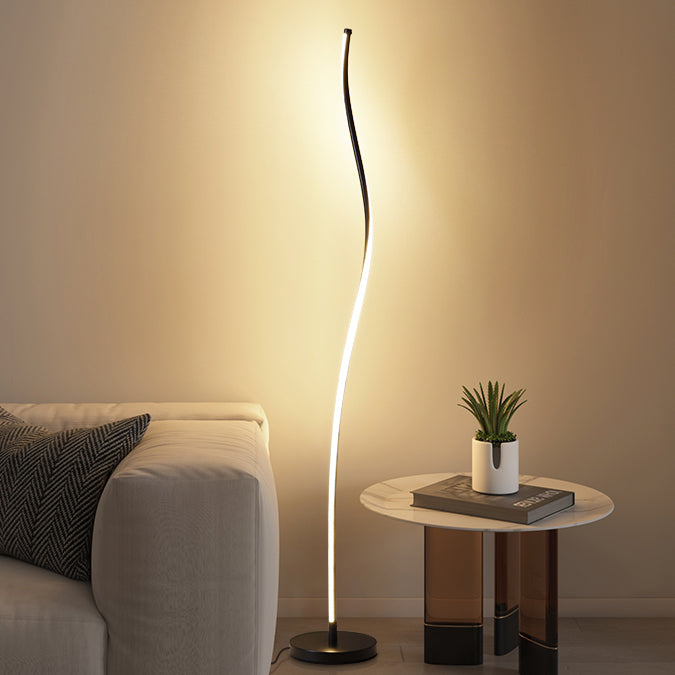 Éclairage de sol en forme de bande de style moderne Métal 1 lumière du sol lumineux pour chambre à coucher