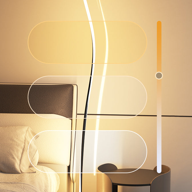 Modern Style Strip Shape Floor Lighting Metal 1 Light Floor Light for Bedroom